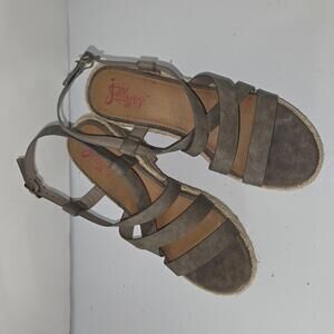 0203 Jellypop Womens Platform Wedge Sandals JOAN Light Brown Espadrille Size 10M